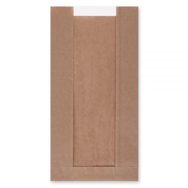 Torba papierowa szara okno 330x150x70